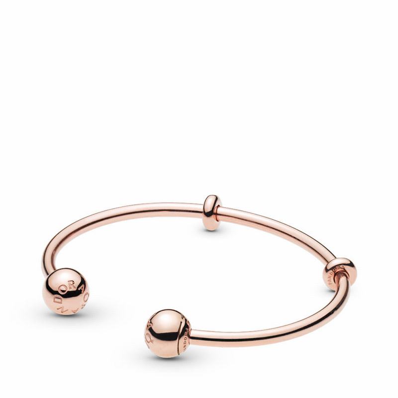 Pandora Rose™ Open Logo Caps Bangle Bracelet Clearance NZ (890542-KUH)